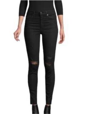 Joe's Jeans Black Skinny Ripped Knee Jeans